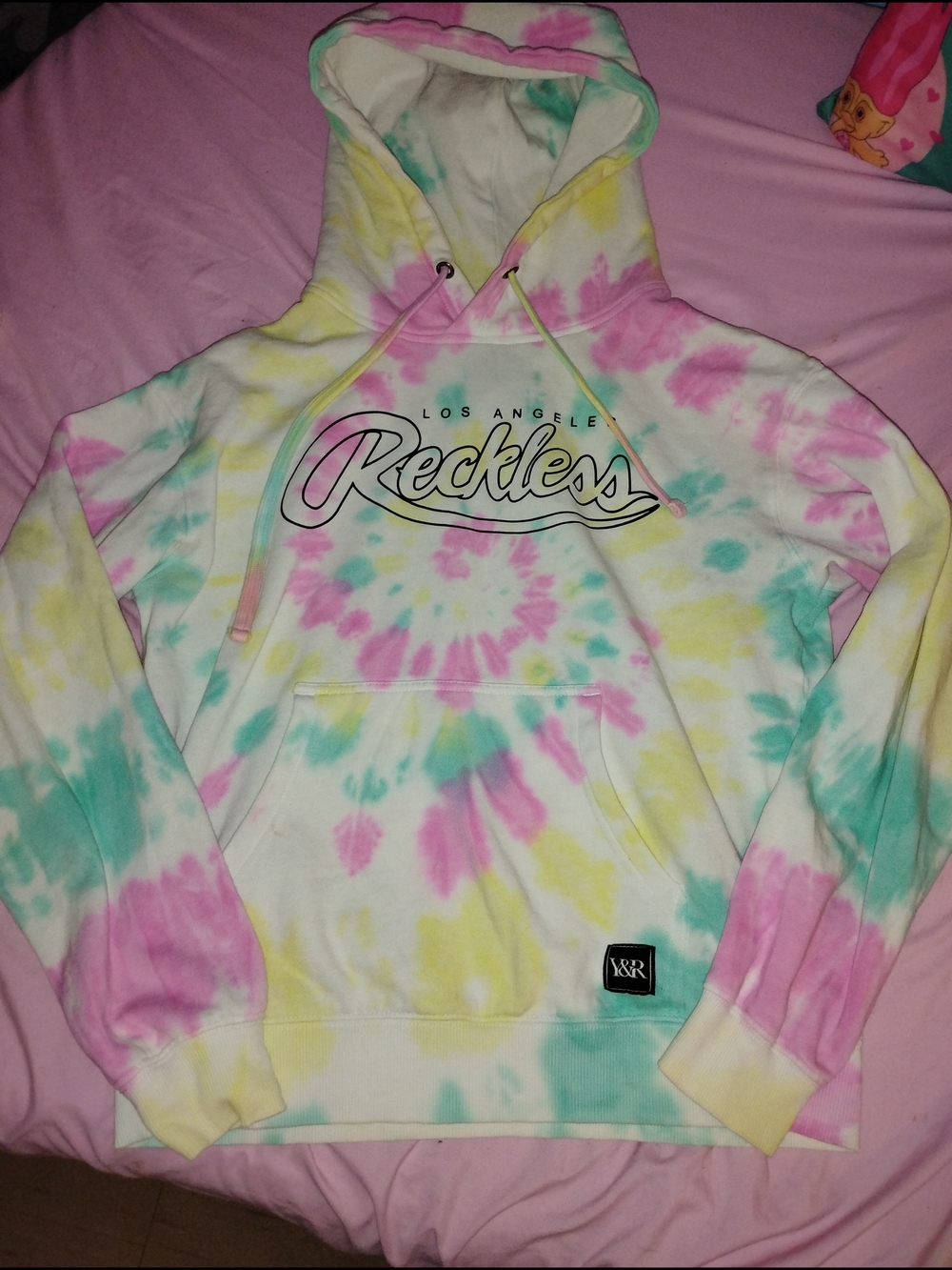 Young & Reckless Pastel Tie-Dye Hoodie in Pink, Yellow & Teal